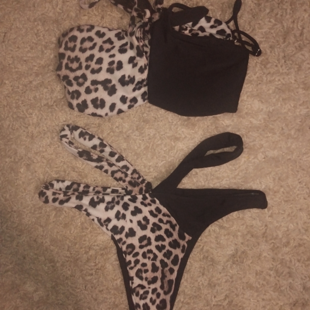 M - SEXY Strappy Wrap, High Rise, 2pc. Bikini - 🐆